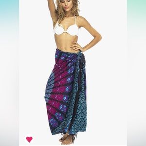 Peacock sarong and bathing suit cover up